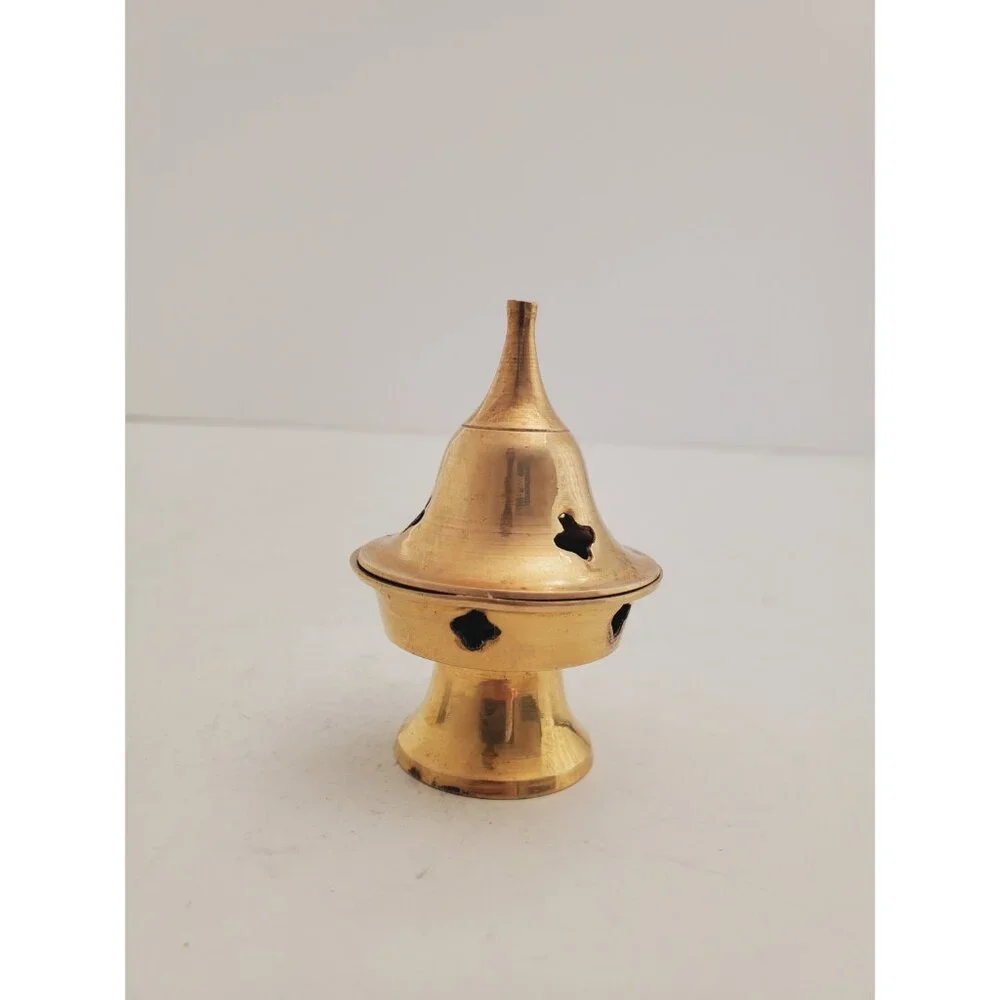 Vintage Brass Stick/Cone Incense Burner small burner with lid, made in i… - Picture 3 of 10